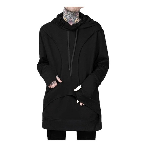 KILLSTAR Grannus Hoodie Sz XL Black Oversized Paneled Mask Goth Occult Edgy Punk - Picture 14 of 14
